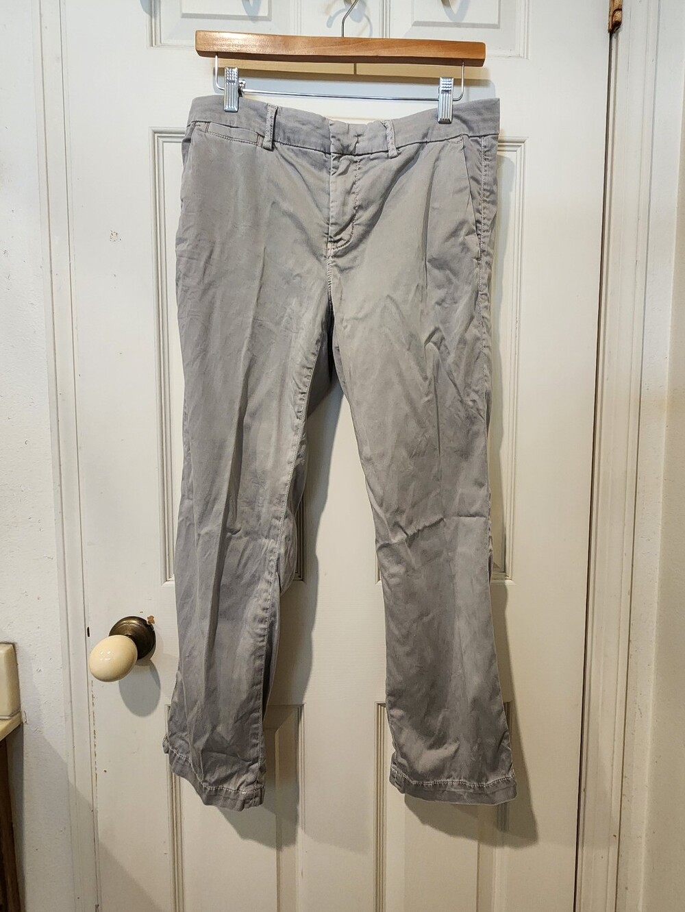 Banana republic gray chino stright crop pants